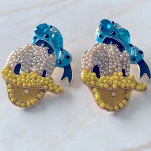 Disney donald duck rhinestone and bead detailed earrings